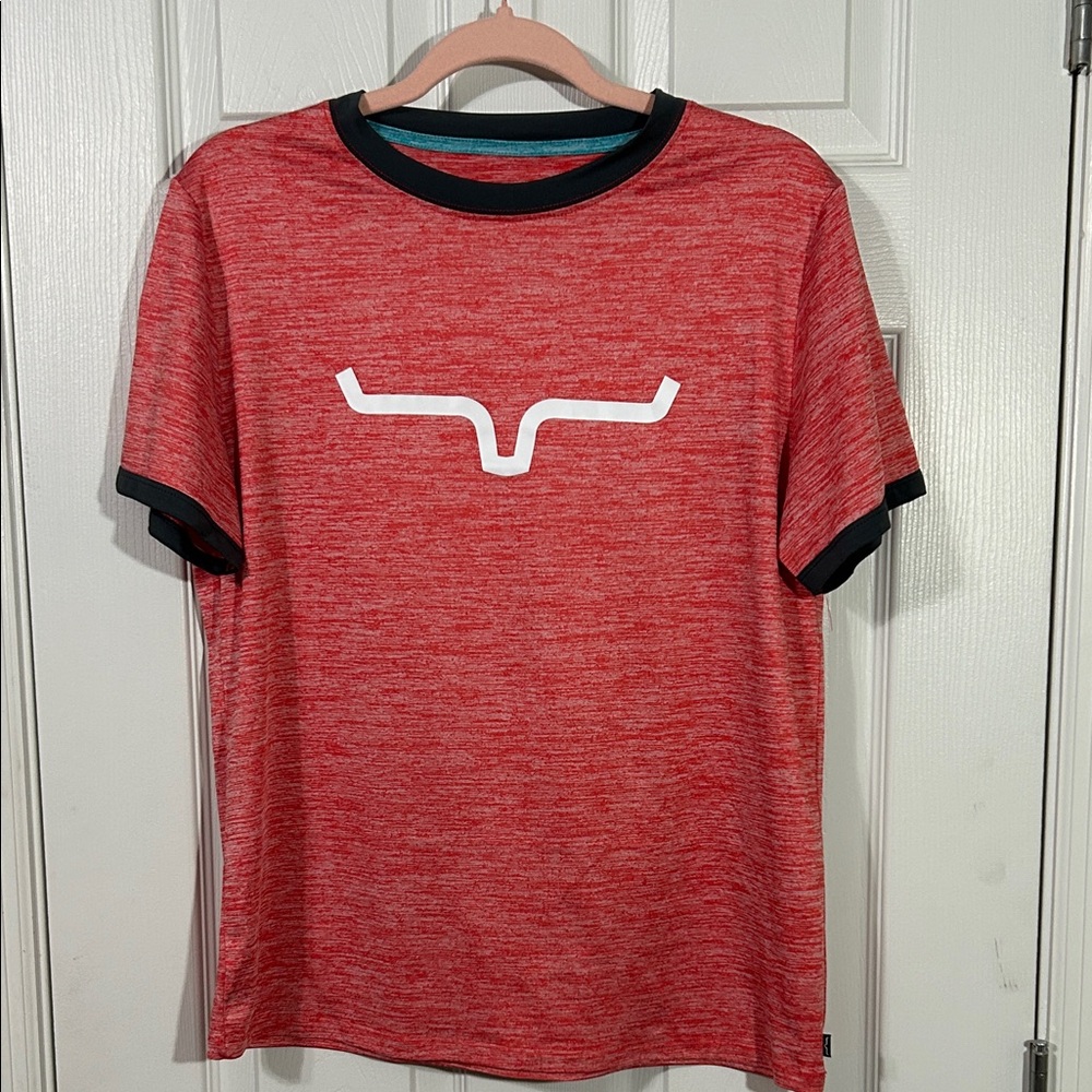 Kimes Ranch Women’s Red Heather Steadfast Ringer Performance T-Shirt size XL
